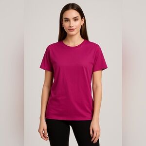 Express Relaxed Vibrant Pink Scoop Neck T-Shirt M NWOT